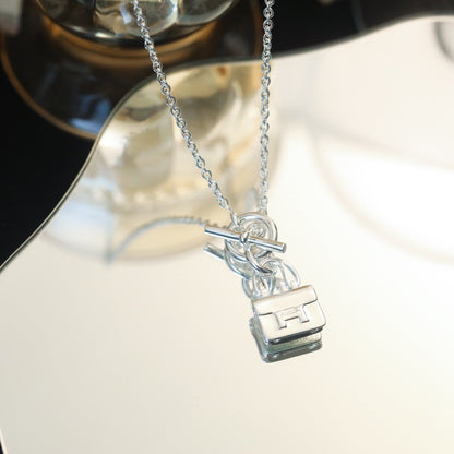 [Royal Jewelry]POP H PEDANT SILVER NECKLACE