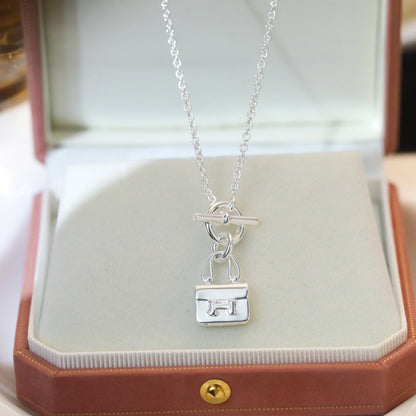 [Royal Jewelry]POP H PEDANT SILVER NECKLACE