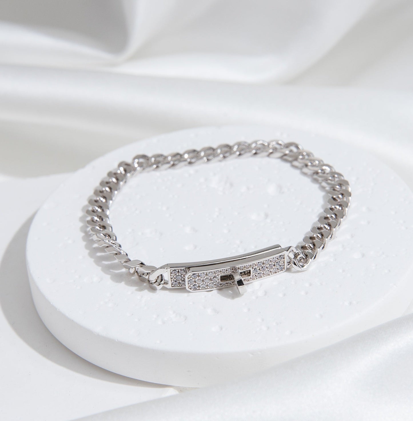 [Royal Jewelry]KELLY CHAIN SILVER DIAMOND BRACELET