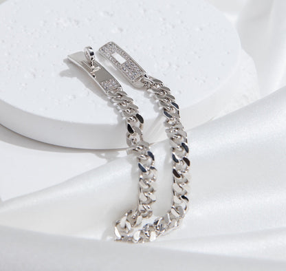 [Royal Jewelry]KELLY CHAIN SILVER DIAMOND BRACELET
