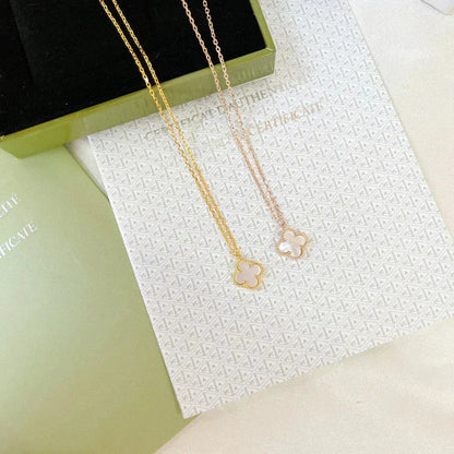 [Royal Jewelry]CLOVER MINI 9.5MM WHITE MOTHER-OF-PEARL NECKLACE