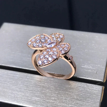 [Royal Jewelry]BUTTERFLY PINK GOLD DIAMOND RING