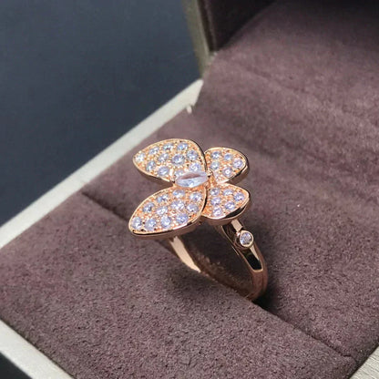 [Royal Jewelry]BUTTERFLY PINK GOLD DIAMOND RING