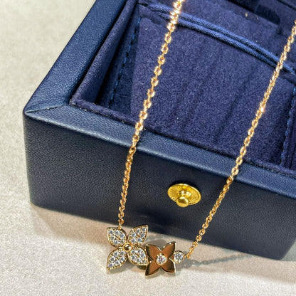 [Royal Jewelry]STAR BLOSSOM NECKLACE PINK GOLD DIAMONDS