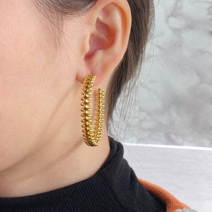 [Royal Jewelry]CLASH LARGE HOOP EARRINGS