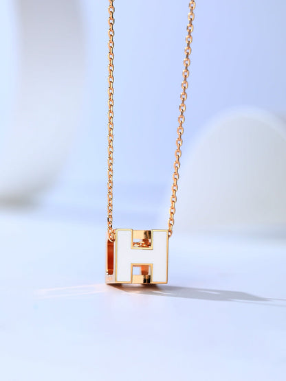 [Royal Jewelry]H CAGE PINK GOLD NECKLACE