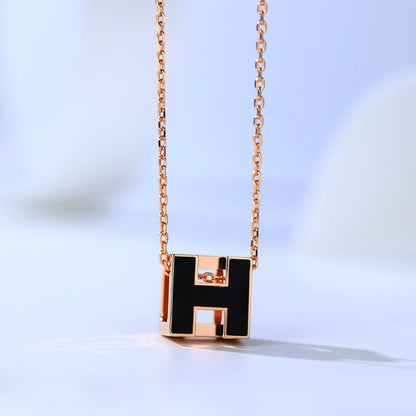 [Royal Jewelry]H CAGE PINK GOLD NECKLACE