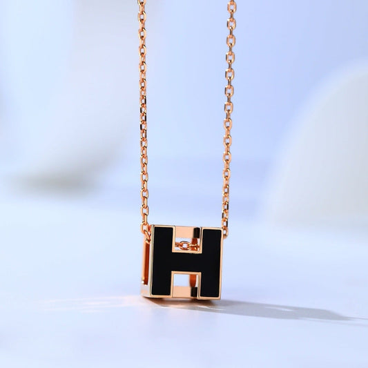 [Royal Jewelry]H CAGE PINK GOLD NECKLACE