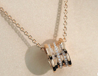[Royal Jewelry]ZERO 1 PINK GOLD DIAMOND NECKLACE
