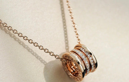 [Royal Jewelry]ZERO 1 PINK GOLD DIAMOND NECKLACE