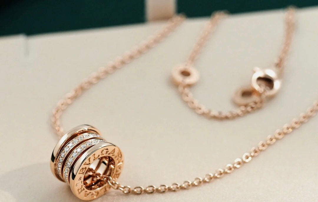 [Royal Jewelry]ZERO 1 PINK GOLD DIAMOND NECKLACE