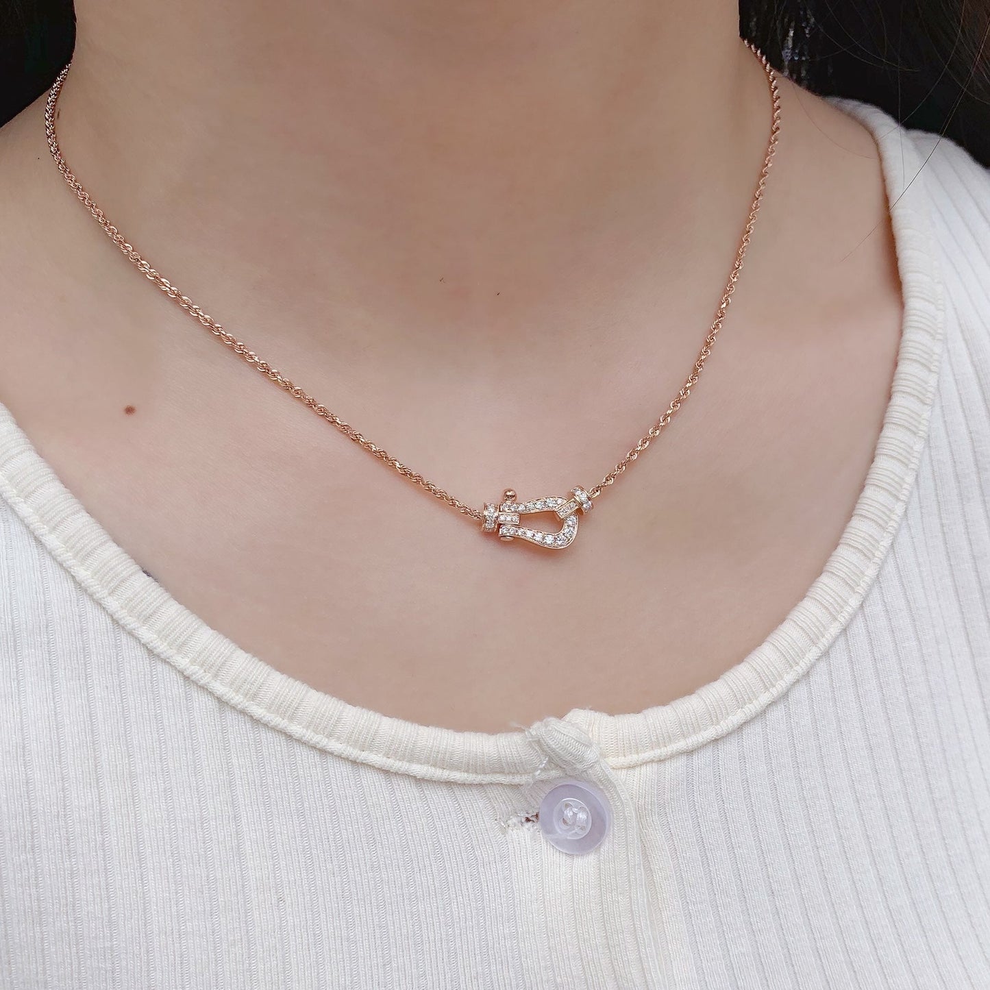 [Royal Jewelry]FORCE 10 PINK GOLD DIAMOND NECKLACE