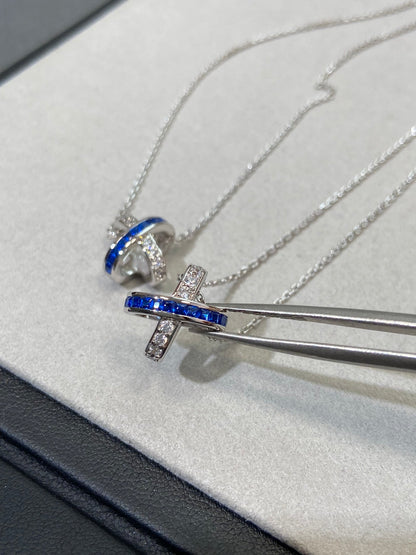 [Royal Jewelry]LIENS DIAMOND SILVER NECKLACE