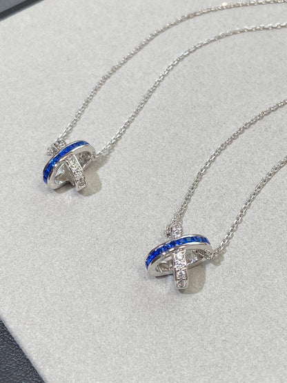 [Royal Jewelry]LIENS DIAMOND SILVER NECKLACE