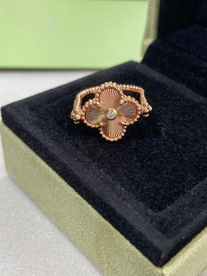 [Royal Jewelry]CLOVER RIVERSIBLE ROSE GOLD RING