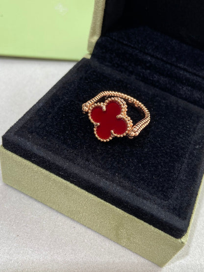 [Royal Jewelry]CLOVER RIVERSIBLE ROSE GOLD RING