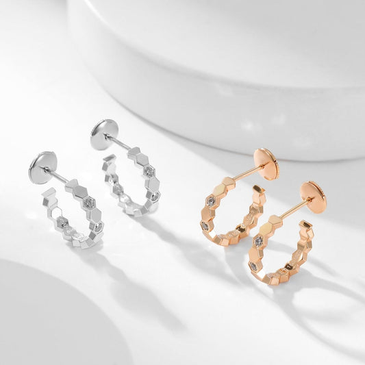 [Royal Jewelry]BEE LOVE DIAMOND HOOP EARRINGS