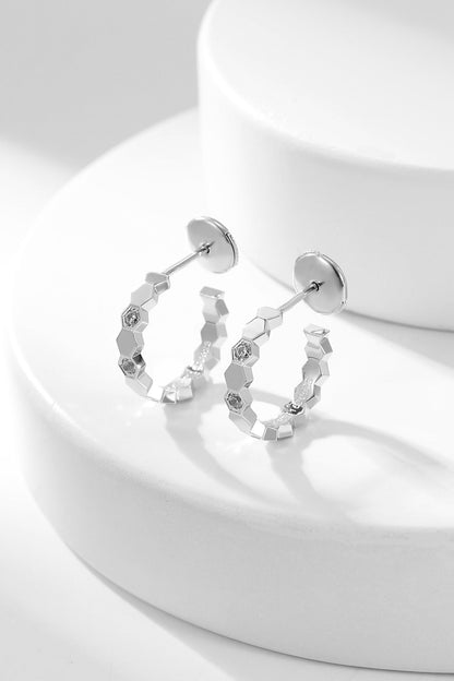 [Royal Jewelry]BEE LOVE DIAMOND HOOP EARRINGS