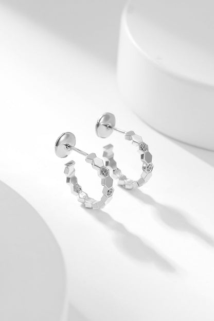 [Royal Jewelry]BEE LOVE DIAMOND HOOP EARRINGS