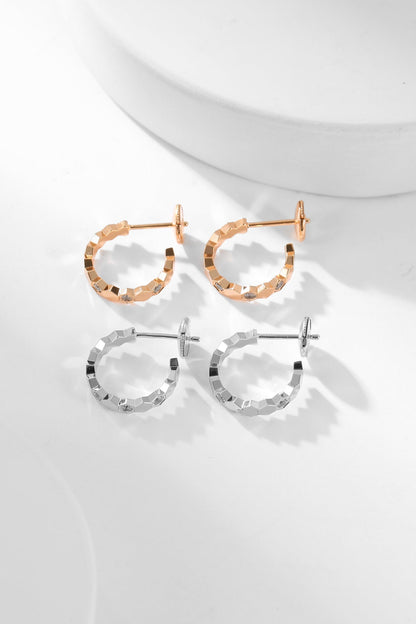 [Royal Jewelry]BEE LOVE DIAMOND HOOP EARRINGS