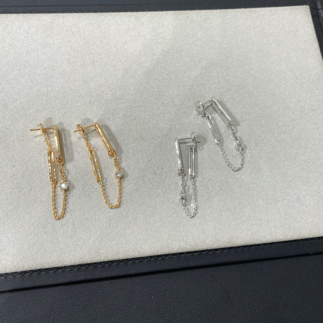 [Royal Jewelry]CHAINE CHAOS DIAMOND DROP EARRINGS