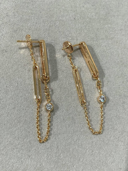 [Royal Jewelry]CHAINE CHAOS DIAMOND DROP EARRINGS
