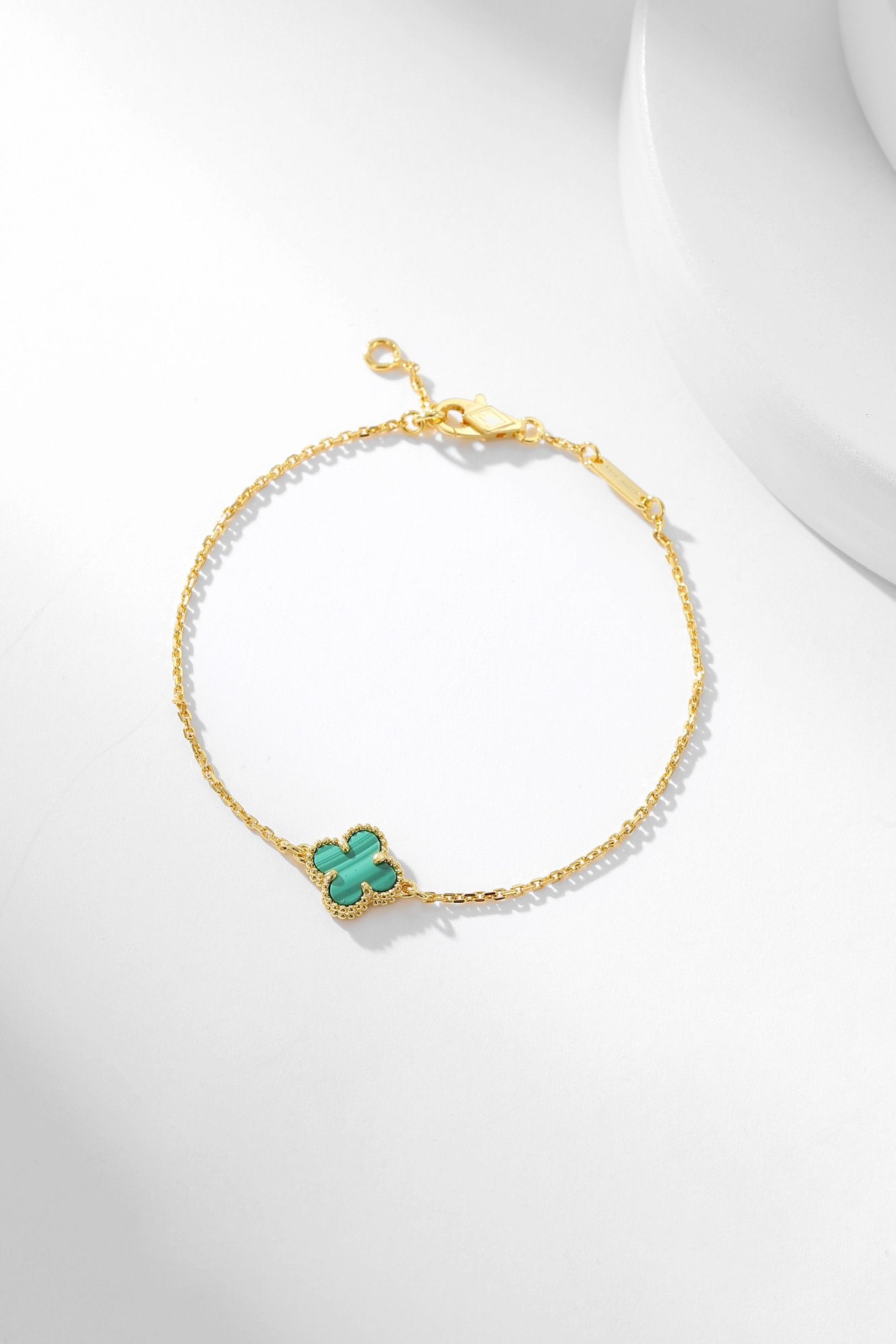 [Royal Jewelry]CLOVER BRACELET MALACHITE 1 MOTIF