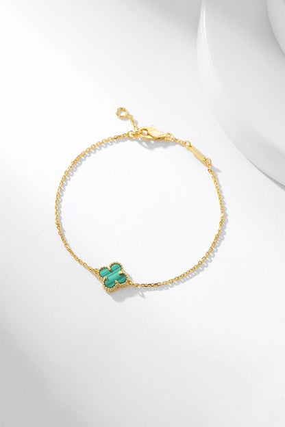 [Royal Jewelry]CLOVER BRACELET MALACHITE 1 MOTIF