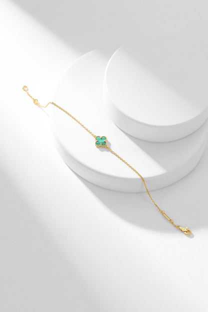 [Royal Jewelry]CLOVER BRACELET MALACHITE 1 MOTIF