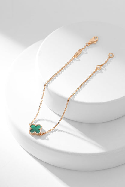 [Royal Jewelry]CLOVER BRACELET MALACHITE 1 MOTIF