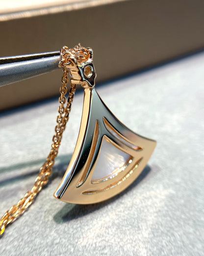 [Royal Jewelry]DREAM MOP DIAMOND PAVED PINK GOLD NECKLACE