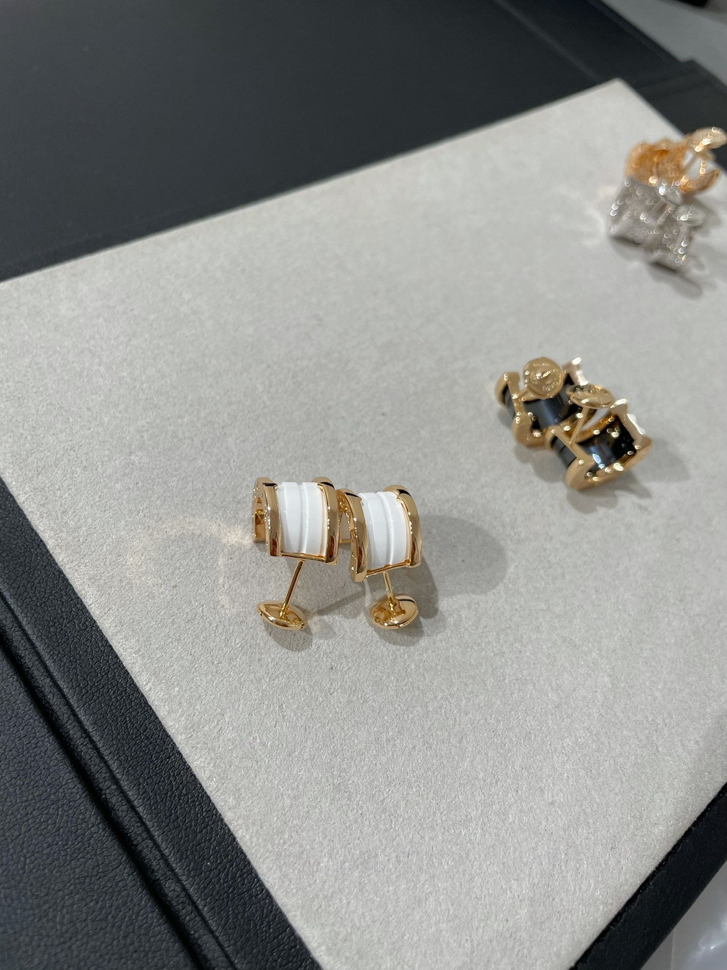 [Royal Jewelry]ZERO 1 PINK GOLD CERAMIC EARRINGS