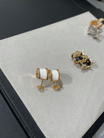 [Royal Jewelry]ZERO 1 PINK GOLD CERAMIC EARRINGS