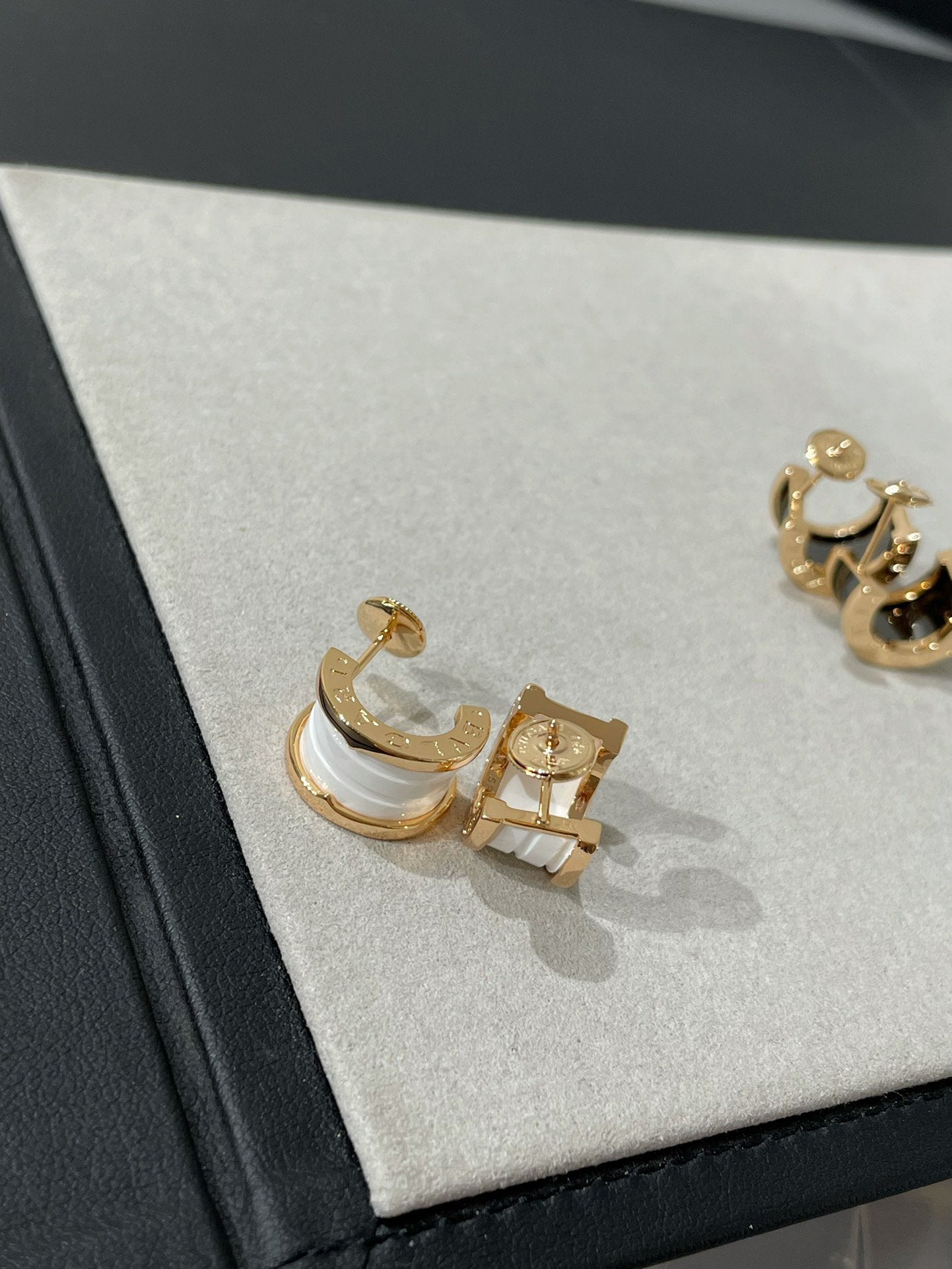 [Royal Jewelry]ZERO 1 PINK GOLD CERAMIC EARRINGS