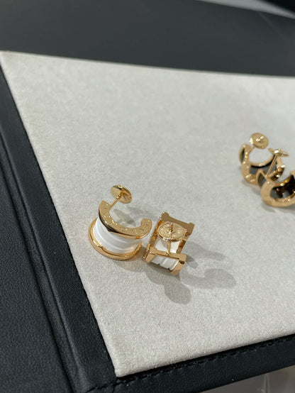[Royal Jewelry]ZERO 1 PINK GOLD CERAMIC EARRINGS