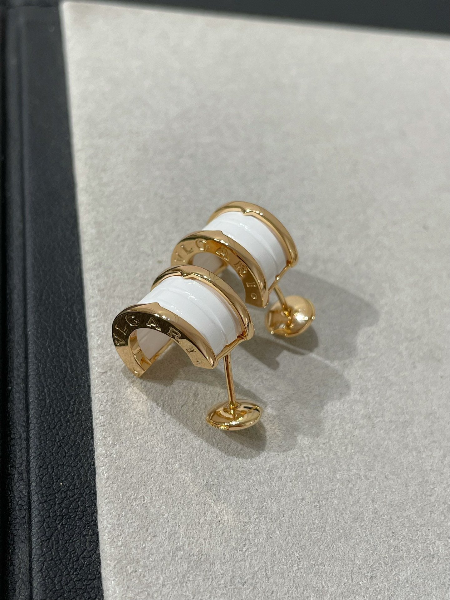 [Royal Jewelry]ZERO 1 PINK GOLD CERAMIC EARRINGS