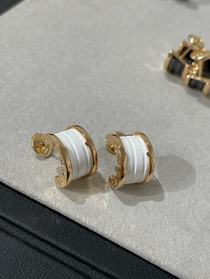 [Royal Jewelry]ZERO 1 PINK GOLD CERAMIC EARRINGS