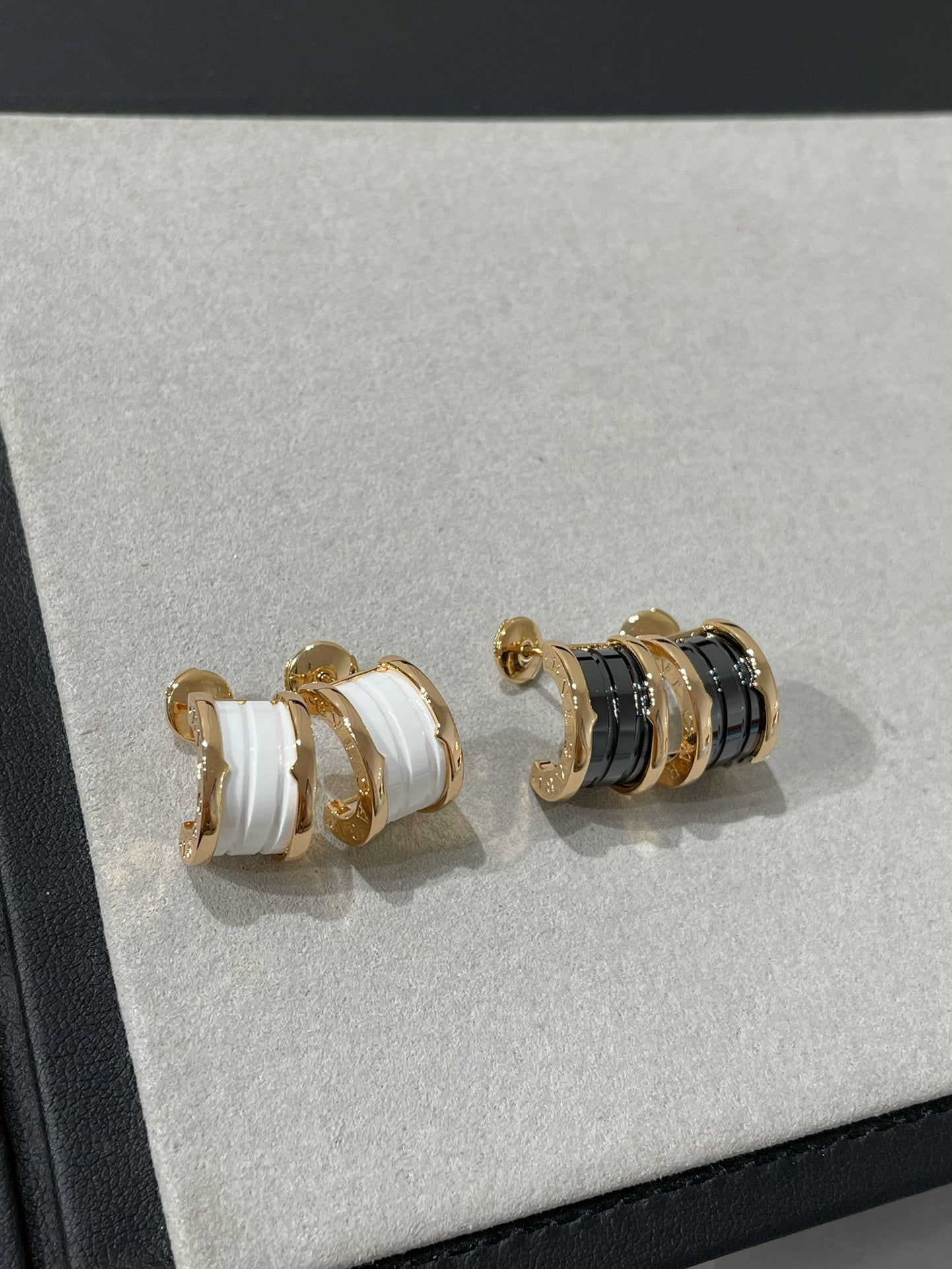 [Royal Jewelry]ZERO 1 PINK GOLD CERAMIC EARRINGS
