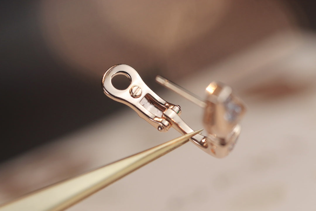 [Royal Jewelry]SERPENT PINK GOLD DIAMOND EARRINGS