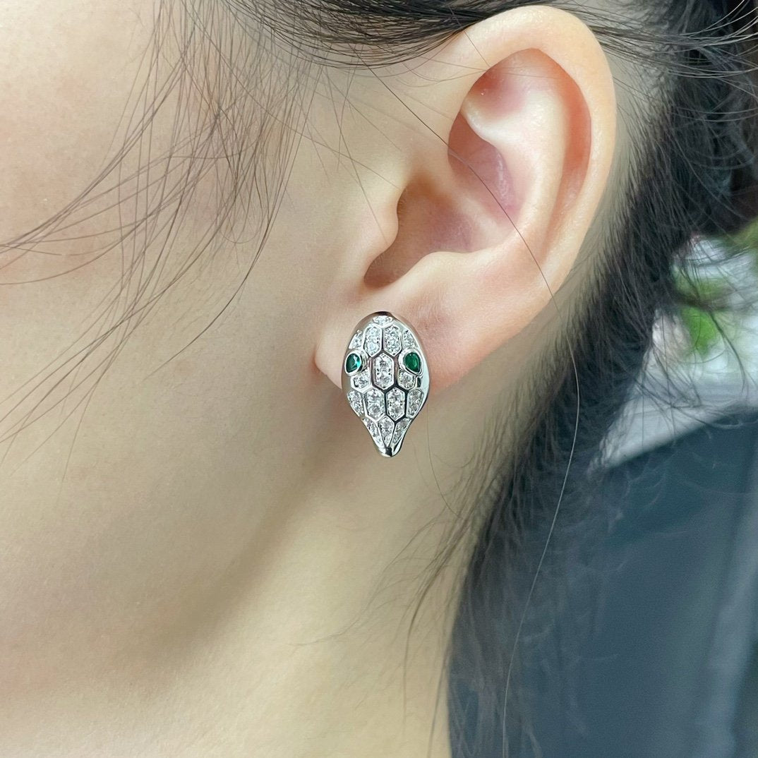 [Royal Jewelry]SERPENT DIAMOND STUD EARRINGS