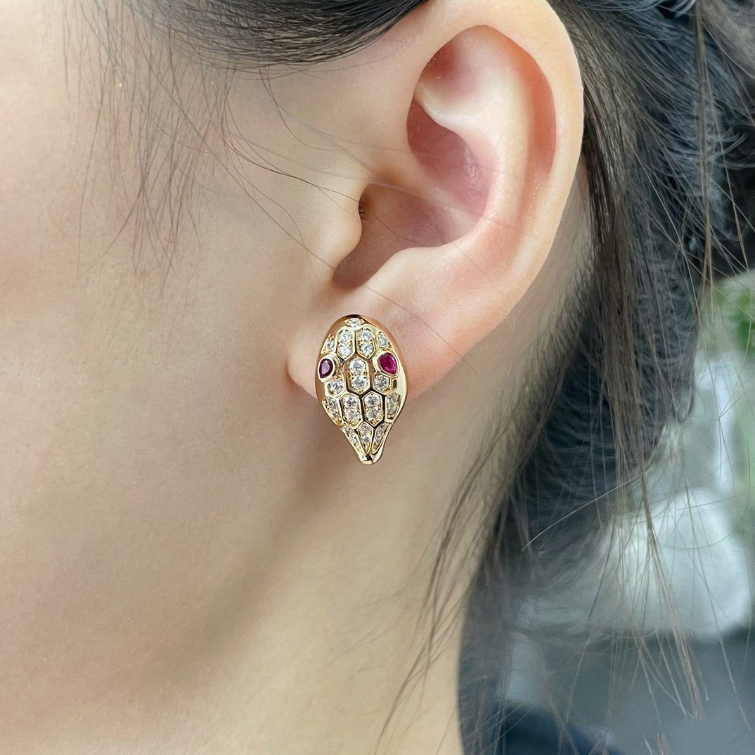 [Royal Jewelry]SERPENT DIAMOND STUD EARRINGS