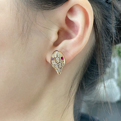 [Royal Jewelry]SERPENT DIAMOND STUD EARRINGS