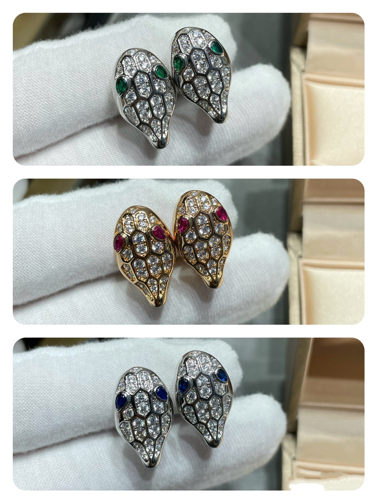 [Royal Jewelry]SERPENT DIAMOND STUD EARRINGS
