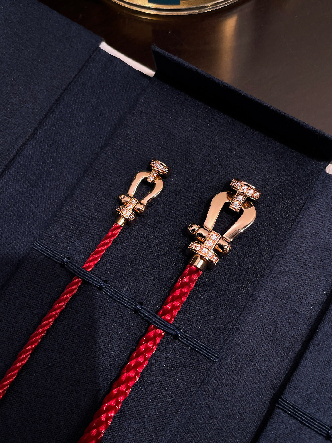 [Royal Jewelry]FORCE 10 HALF DIAMOND PINK GOLD RED CORDERI LARGE AND MEDIUM MODEL