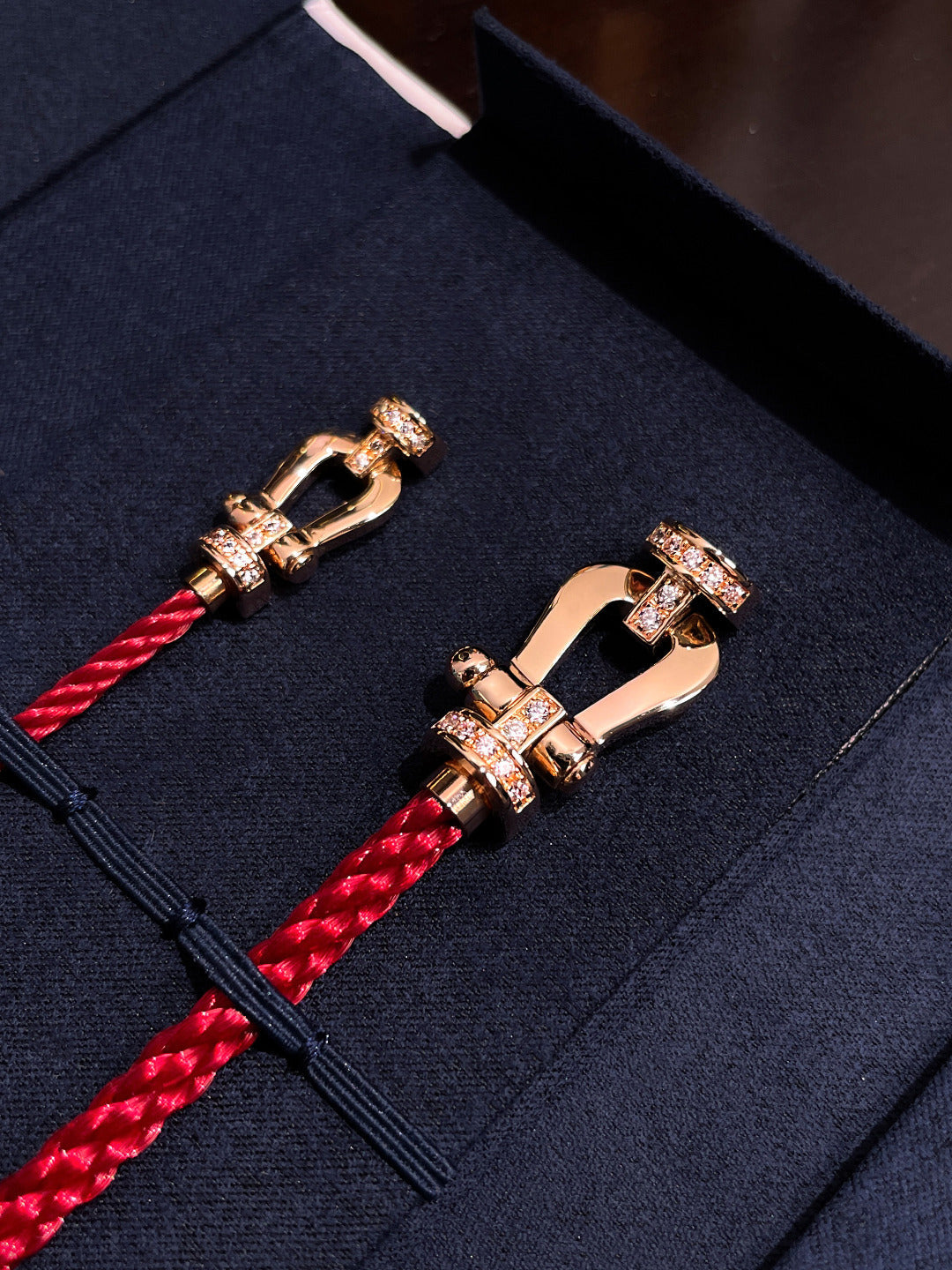 [Royal Jewelry]FORCE 10 HALF DIAMOND PINK GOLD RED CORDERI LARGE AND MEDIUM MODEL
