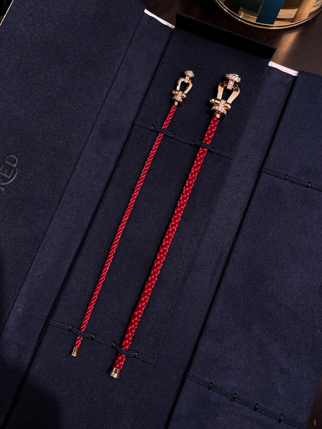 [Royal Jewelry]FORCE 10 HALF DIAMOND PINK GOLD RED CORDERI LARGE AND MEDIUM MODEL