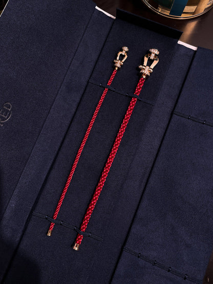 [Royal Jewelry]FORCE 10 HALF DIAMOND PINK GOLD RED CORDERI LARGE AND MEDIUM MODEL