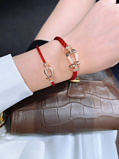 [Royal Jewelry]FORCE 10 HALF DIAMOND PINK GOLD RED CORDERI LARGE AND MEDIUM MODEL