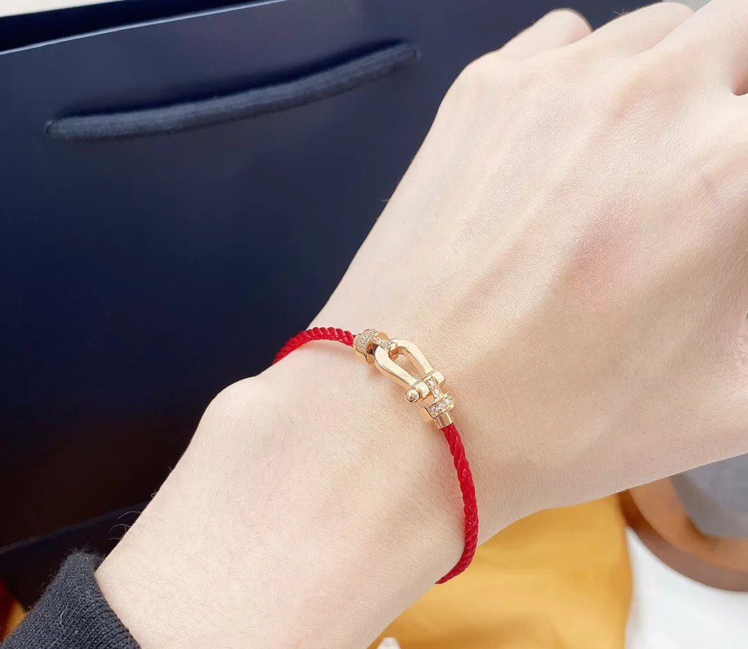 [Royal Jewelry]FORCE 10 HALF DIAMOND PINK GOLD RED CORDERI LARGE AND MEDIUM MODEL