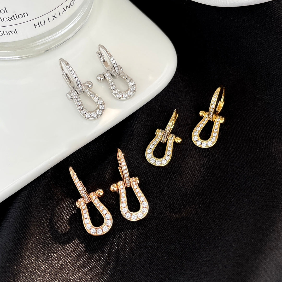 [Royal Jewelry]FORCE 10 FULL DIAMOND DROP EARRINGS MEDIUM MODEL